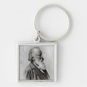 Johannes Brahms Fyrkantig Silverfärgad Nyckelring