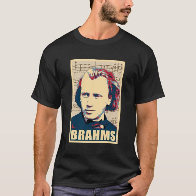 Johannes Brahms Musik noter T Shirt (Framsida)