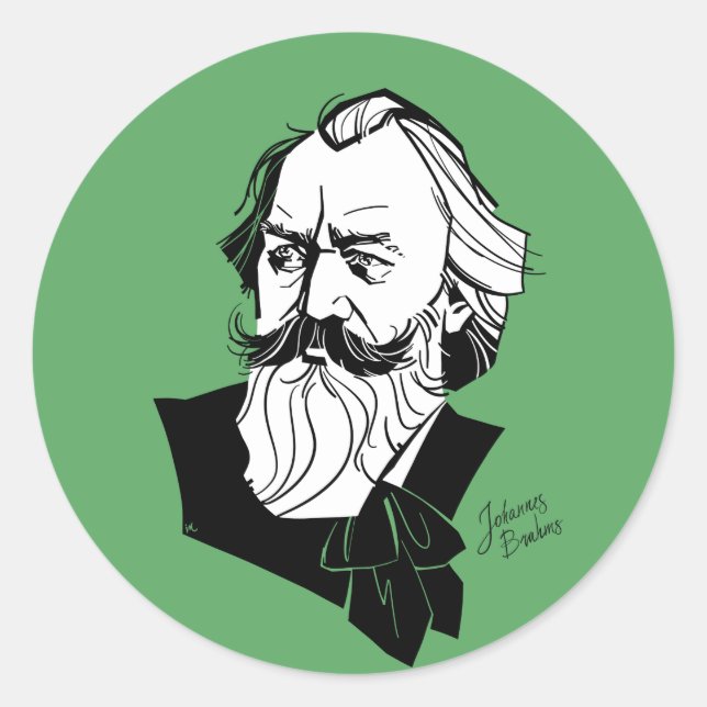 Johannes Brahms Runt Klistermärke (Framsida)