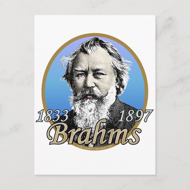 Johannes Brahms Vykort (Framsida)