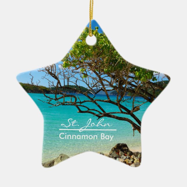 Johannes Cinnamon Bay Ceramic Star Ornament (Framsidan)