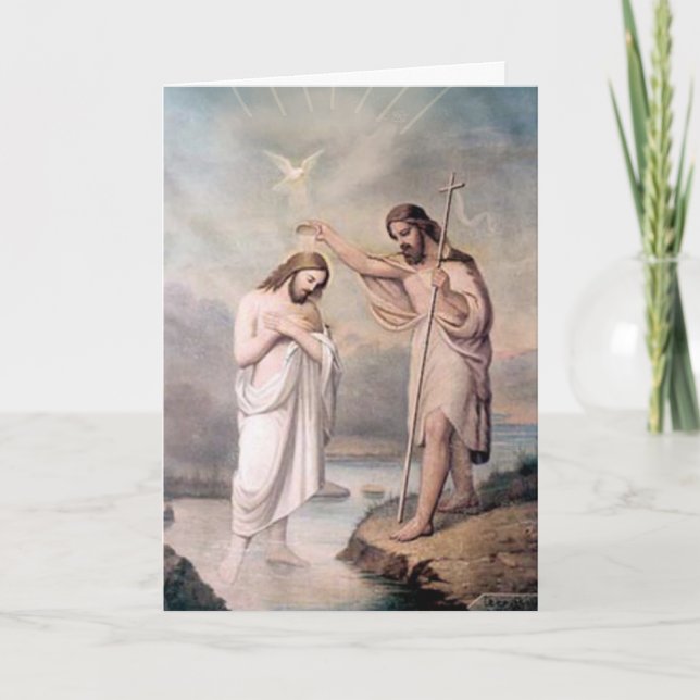 Johannes Döparen döper Jesus i Jordanfloden Kort (Framsida)