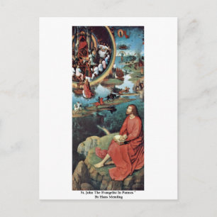 Johannes Evangelist in Patmos av Hans Memling Vykort