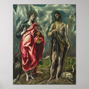 Johannes Evangelist och Johannes Baptist Poster