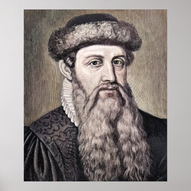 Johannes Gutenberg - Inventor Poster (Framsidan)