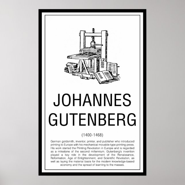 Johannes Gutenberg Poster (Framsidan)