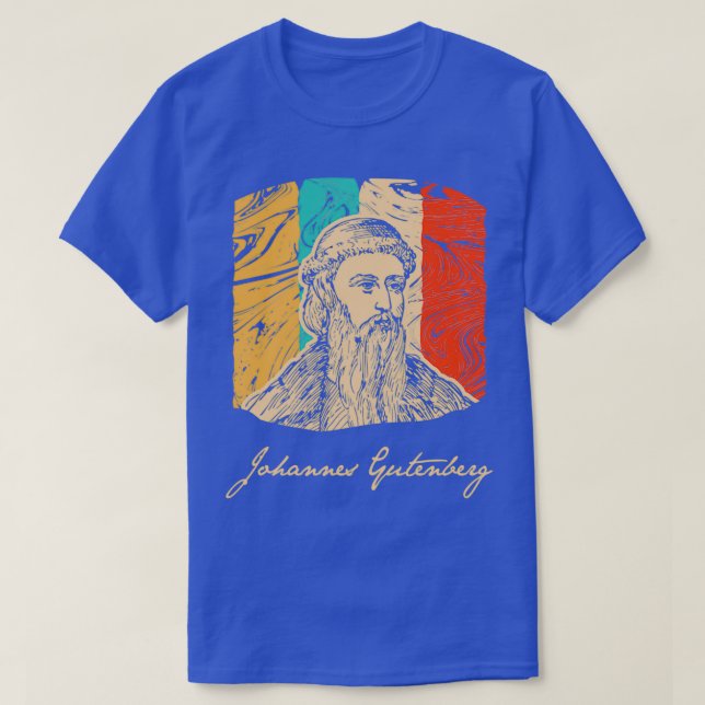 Johannes Gutenberg Printer Blacksmith Retro T T Shirt (Design framsida)