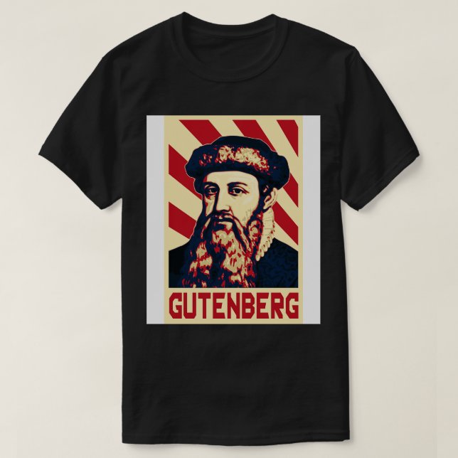 Johannes Gutenberg Retro T Shirt (Design framsida)