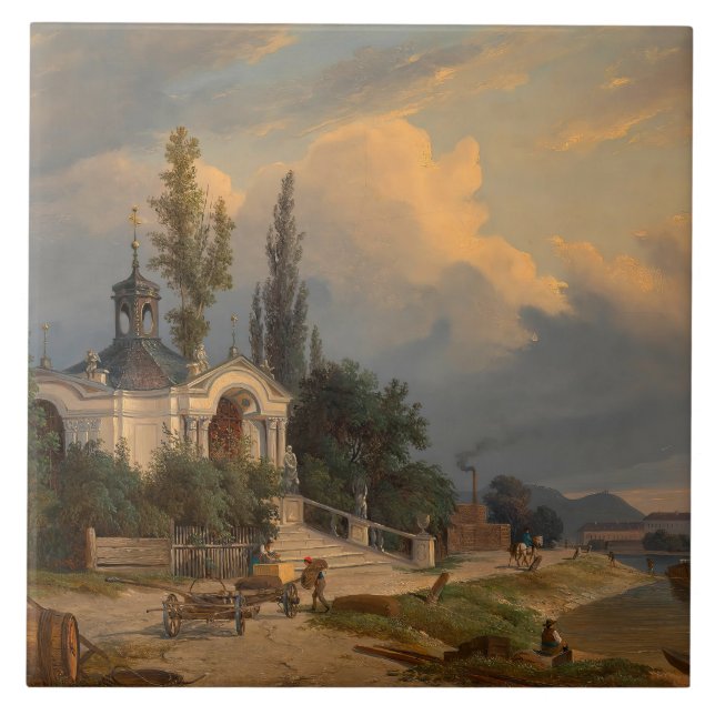 Johannes Nepomuk-chapel på Schanzel Kakelplatta (Framsidan)