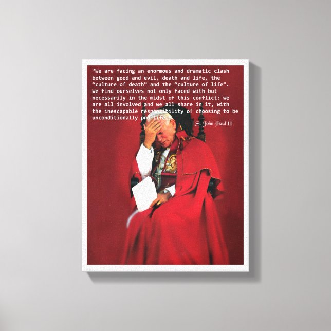 Johannes Paulus II om Livet. Canvastryck (Framsida)