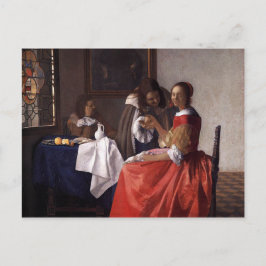 Johannes Vermeer - A Dam och två herrar Vykort