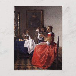 Johannes Vermeer - A Dam och två herrar Vykort