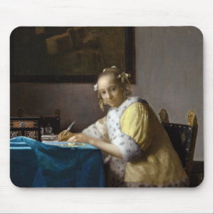 Johannes Vermeer - A Dam skriver ett Brev Musmatta