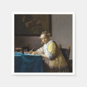 Johannes Vermeer - A Dam skriver ett Brev Pappersservett