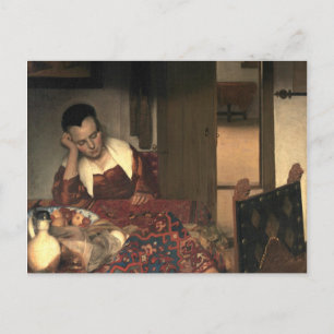 Johannes Vermeer A Maid Asov Vykort