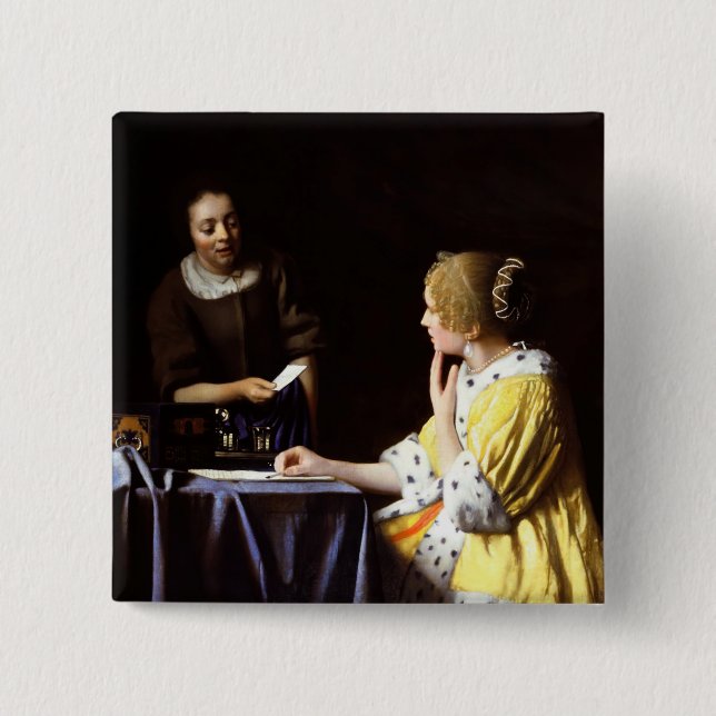Johannes Vermeer - Älskarinna och Maid Knapp (Framsida)