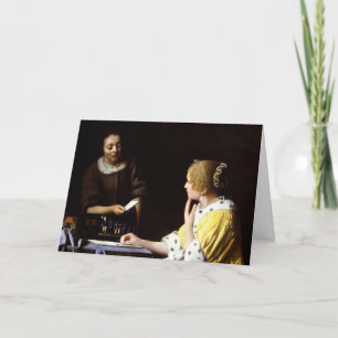 Johannes Vermeer - Älskarinna och Maid Kort