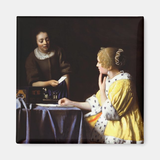 Johannes Vermeer - Älskarinna och Maid Magnet (Framsidan)