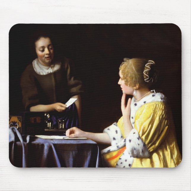 Johannes Vermeer - Älskarinna och Maid Musmatta (Framsidan)
