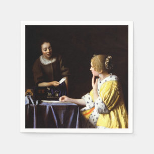Johannes Vermeer - Älskarinna och Maid Pappersservett