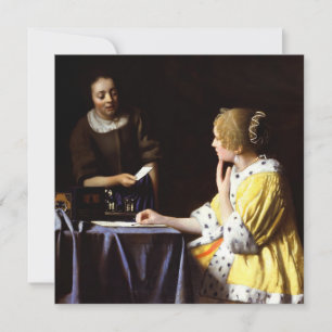 Johannes Vermeer - Älskarinna och Maid Tack Kort