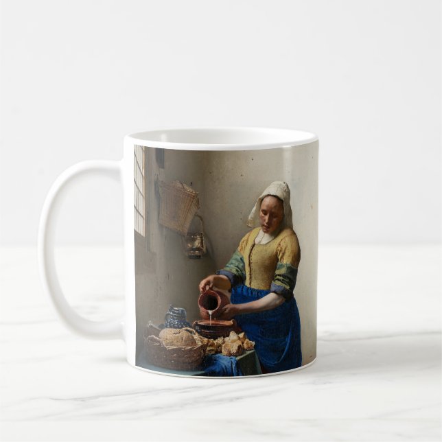 Johannes Vermeer är Milkmaid Kaffemugg (Vänster)