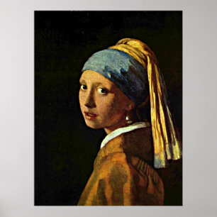 Johannes Vermeer art - Flicka med en öronberättels Poster
