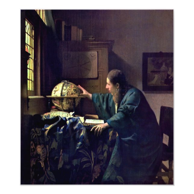 Johannes Vermeer - Astronomer Fototryck (Framsidan)
