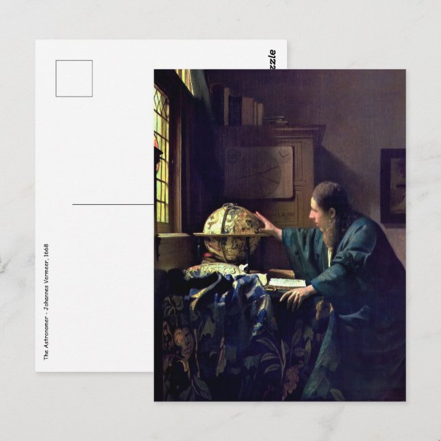 Johannes Vermeer - Astronomer Vykort (Fram/baksida)