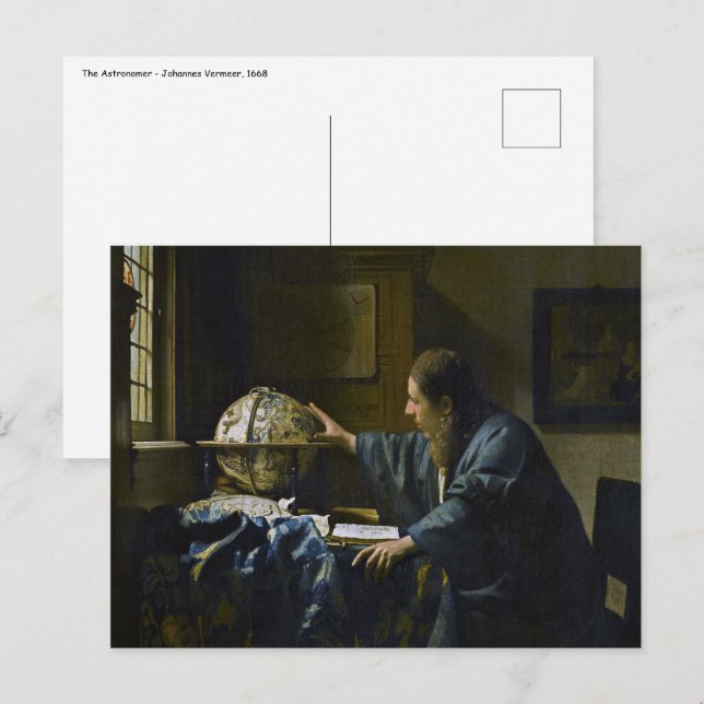 Johannes Vermeer - Astronomer Vykort (Fram/baksida)