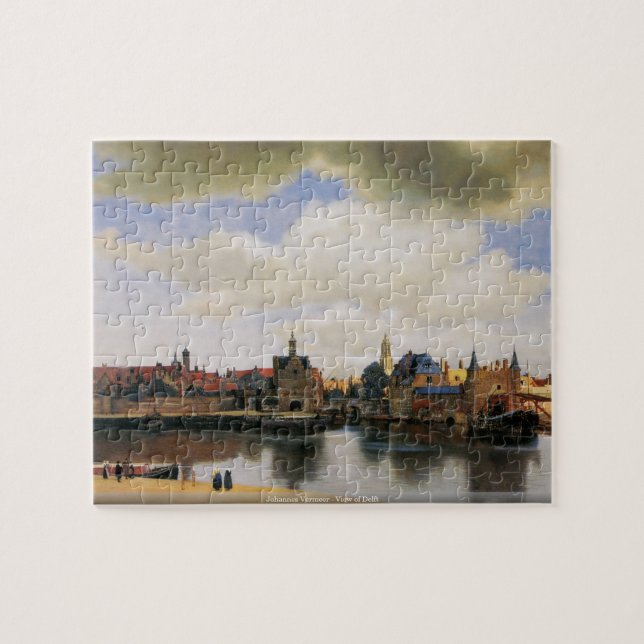 Johannes Vermeer - beskåda av det Delft pussel (Horisontell)