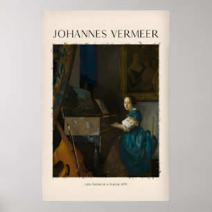 Johannes Vermeer Dam kammar vid en virginal670 Poster