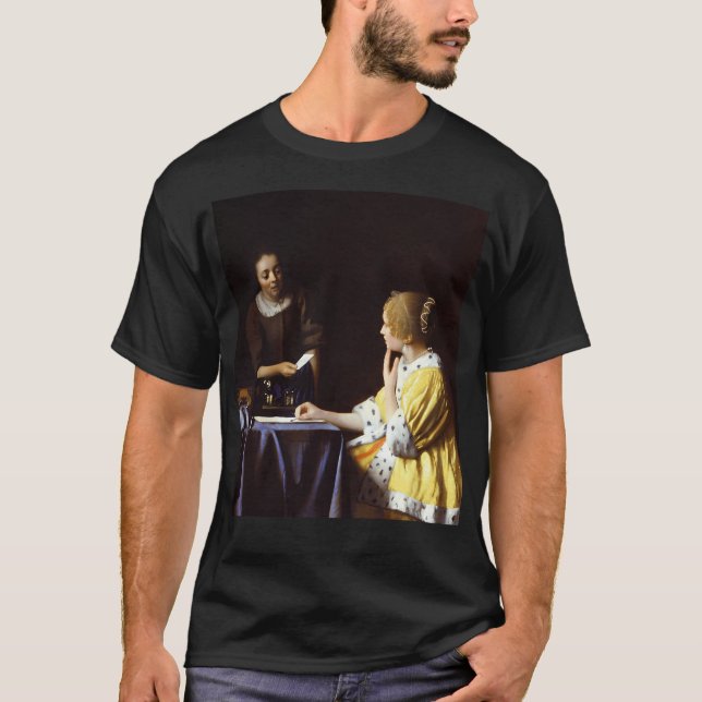 Johannes Vermeer Dam med hennes medarbetare T Shirt (Framsida)