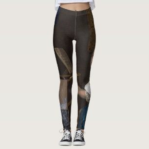 Johannes Vermeer Dam sittande vid en virginal Leggings