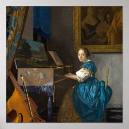 Johannes Vermeer - Dam sittande vid en virginal Poster