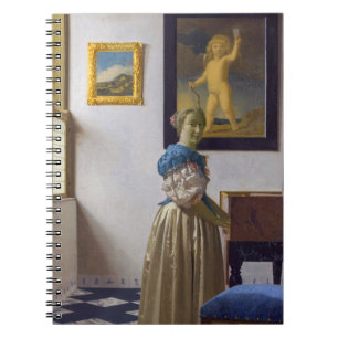 Johannes Vermeer - Dam Ställande vid ett jungfruli Anteckningsbok