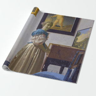 Johannes Vermeer - Dam Ställande vid ett jungfruli Presentpapper