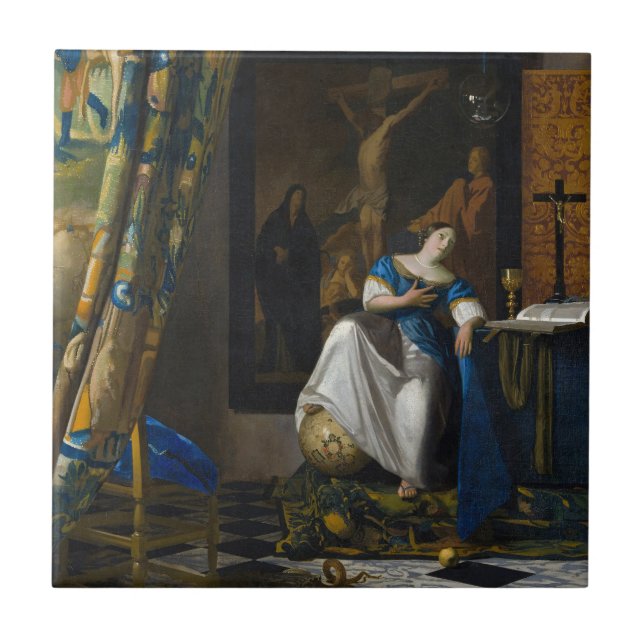 Johannes Vermeer - Faith Allegory Kakelplatta (Framsidan)