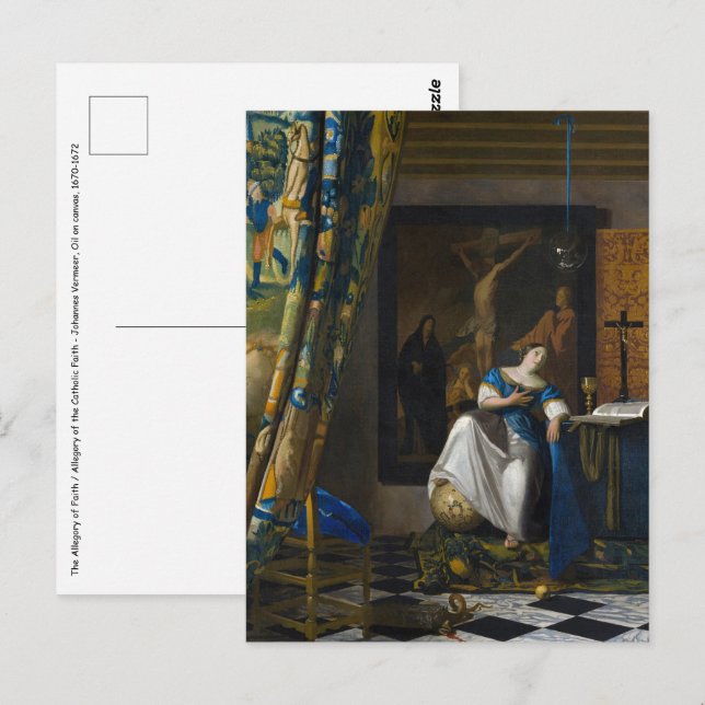 Johannes Vermeer - Faith Allegory Vykort (Fram/baksida)