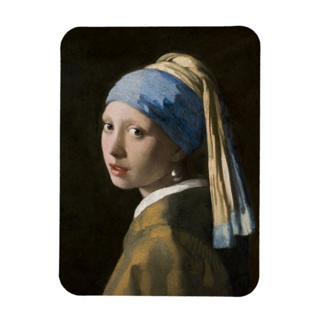 Johannes Vermeer, flicka med en Pearl Earring Magnet (Vertikal)