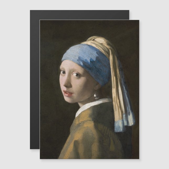 Johannes Vermeer, flicka med en Pearl Earring Magnetisk Inbjudningskort (Fram/baksida)