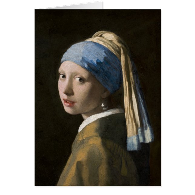 Johannes Vermeer, flicka med en Pearl Earring OBS Kort (Framsidan)