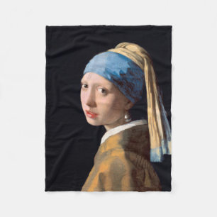 JOHANNES VERMEER - Flicka med ett pärlemorfärg Fleecefilt