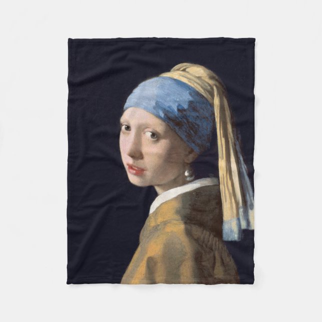 JOHANNES VERMEER - Flicka med ett pärlemorfärg Fleecefilt (Framsidan)