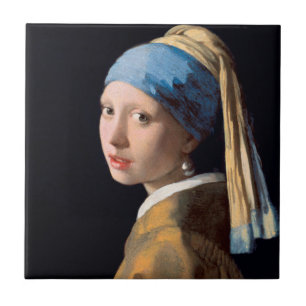 JOHANNES VERMEER - Flicka med ett pärlemorfärg Kakelplatta