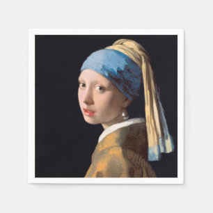 JOHANNES VERMEER - Flicka med ett pärlemorfärg Pappersservett
