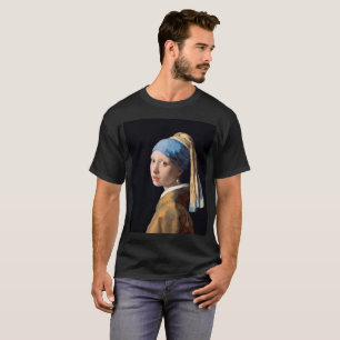 JOHANNES VERMEER - Flicka med ett pärlemorfärg Tee