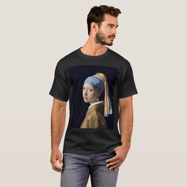 JOHANNES VERMEER - Flicka med ett pärlemorfärg Tee (Hel framsida)