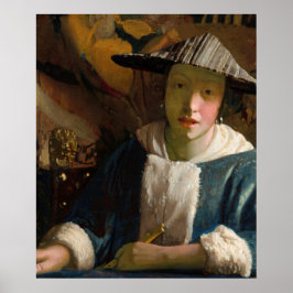 Johannes Vermeer - Flicka med flöjt Poster