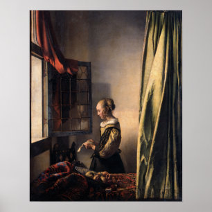 Johannes Vermeer, flicka som läser en Brev Poster